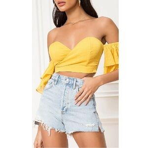 AGOLDE Parker High Rise Button Fly Distressed Cutoff Denim Shorts 23 Light Wash